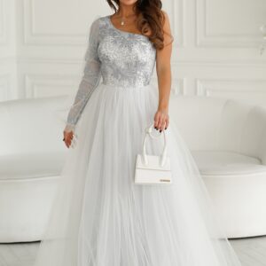 Langes Kleid model 192638 Bicotone