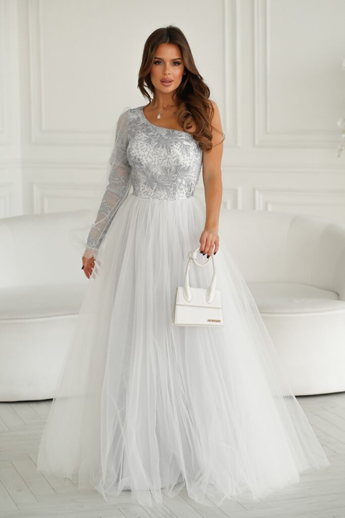 Langes Kleid model 192638 Bicotone