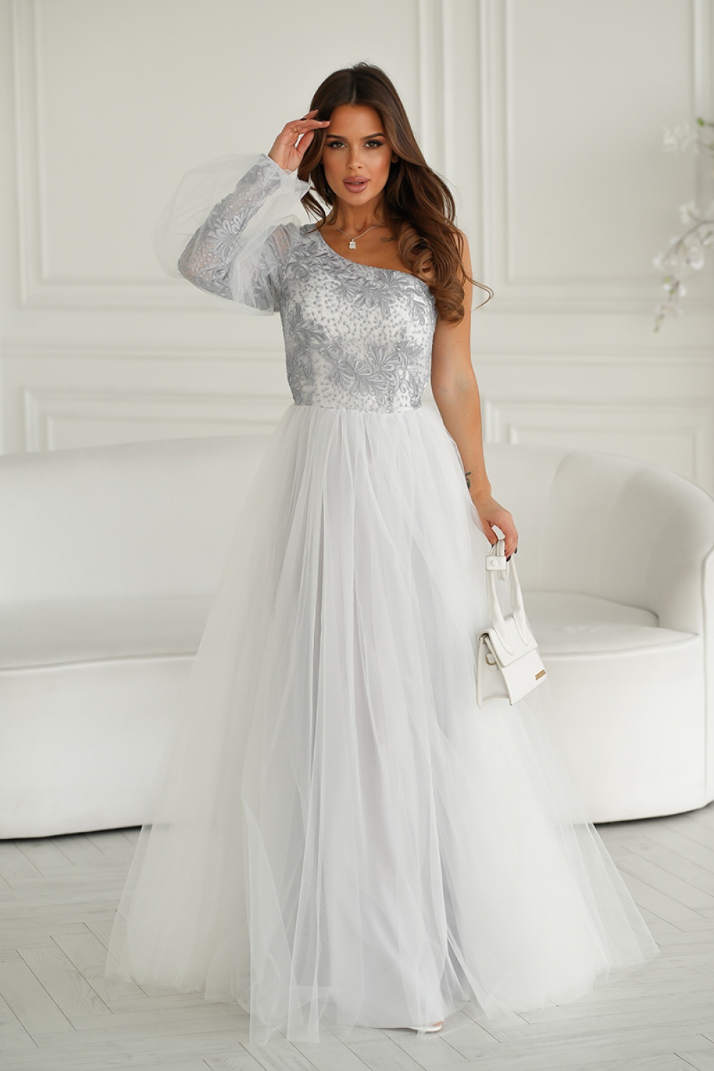Langes Kleid model 192638 Bicotone - Afbeelding 2