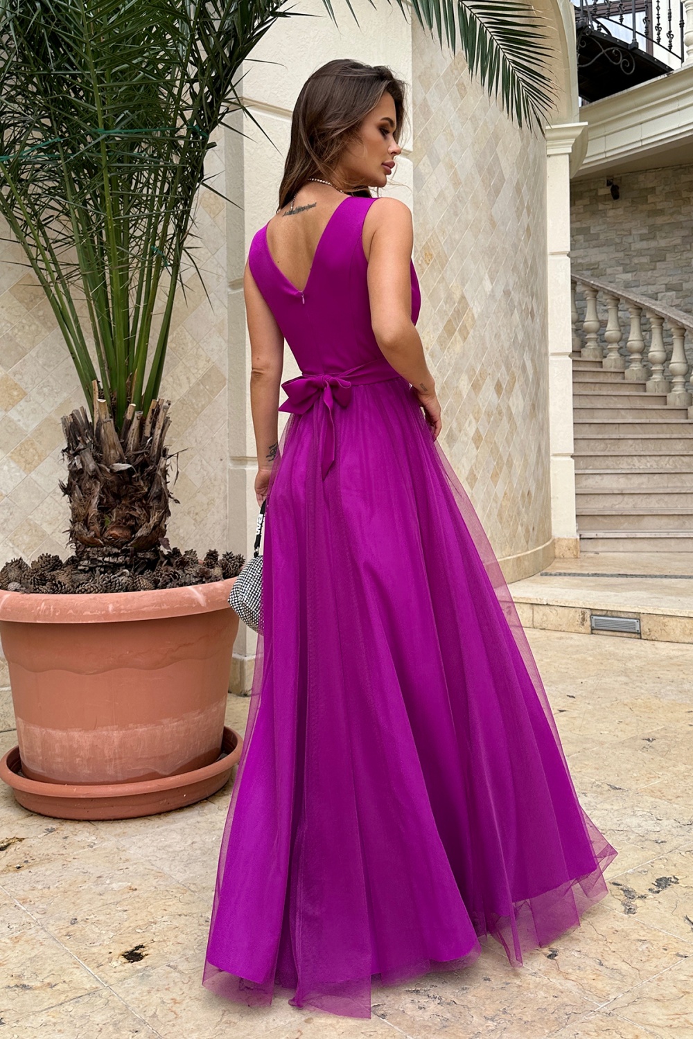 Langes Kleid model 192639 Bicotone - Afbeelding 3