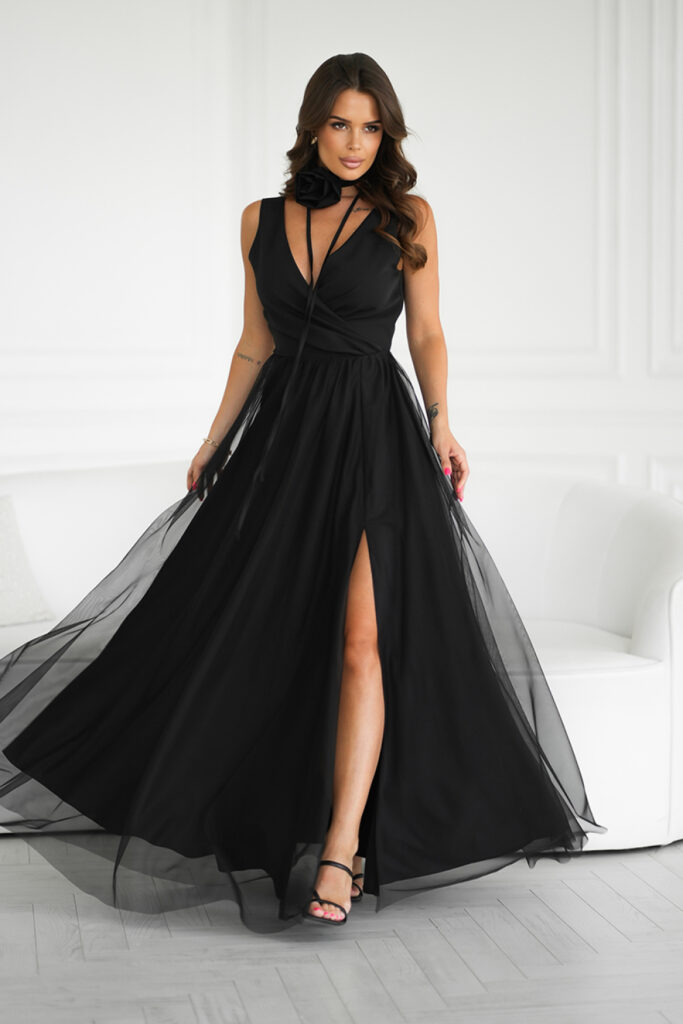 Langes Kleid model 199332 Bicotone