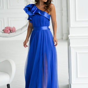 Langes Kleid model 200243 Bicotone