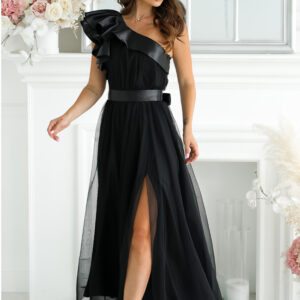 Langes Kleid model 200244 Bicotone