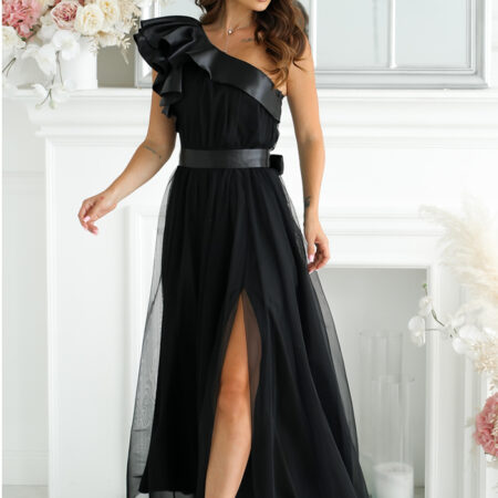Langes Kleid model 200244 Bicotone
