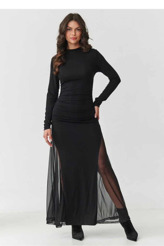 Langes Kleid model 218109 Makadamia