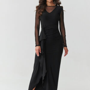 Langes Kleid model 218110 Makadamia