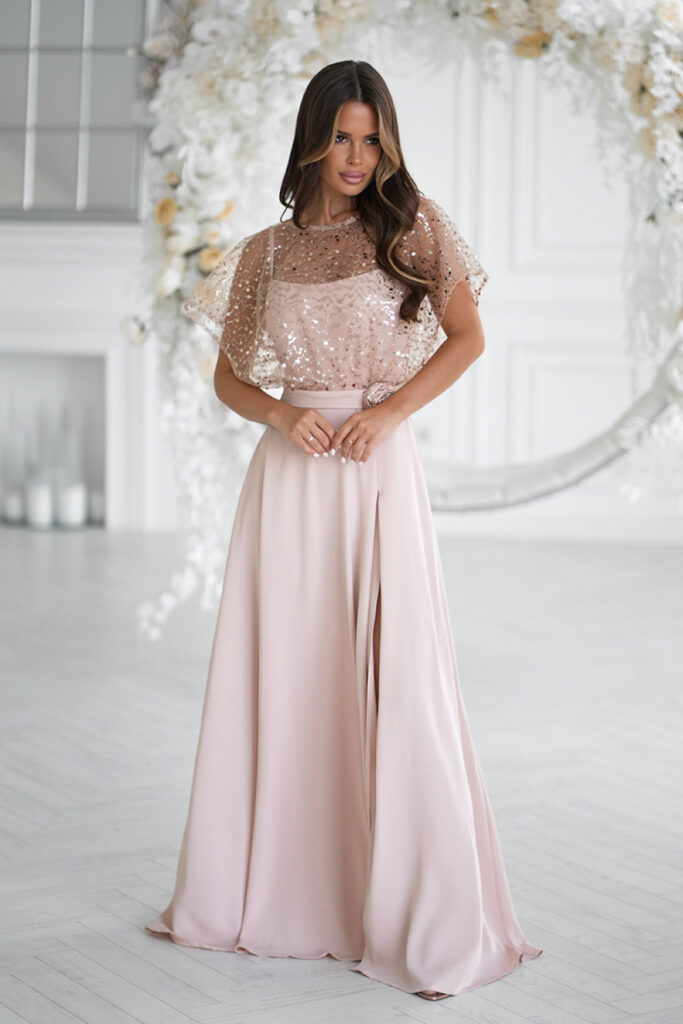 Langes Kleid model 219689 Bicotone