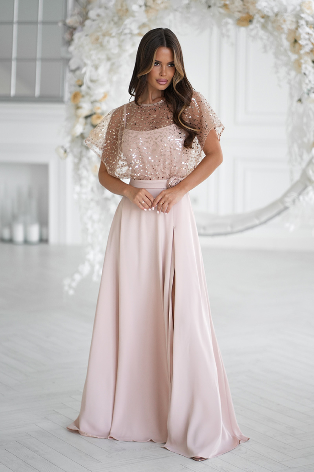 Langes Kleid model 219689 Bicotone