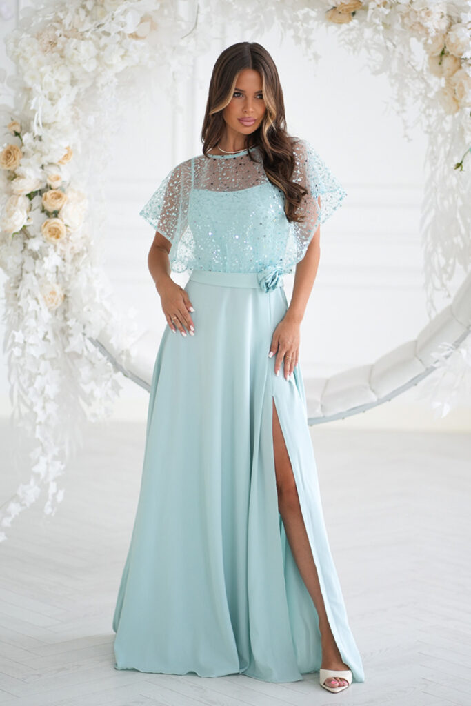 Langes Kleid model 219695 Bicotone