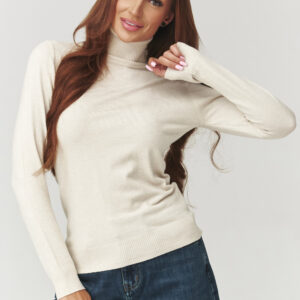 Rollkragenpullover model 219739 Makadamia