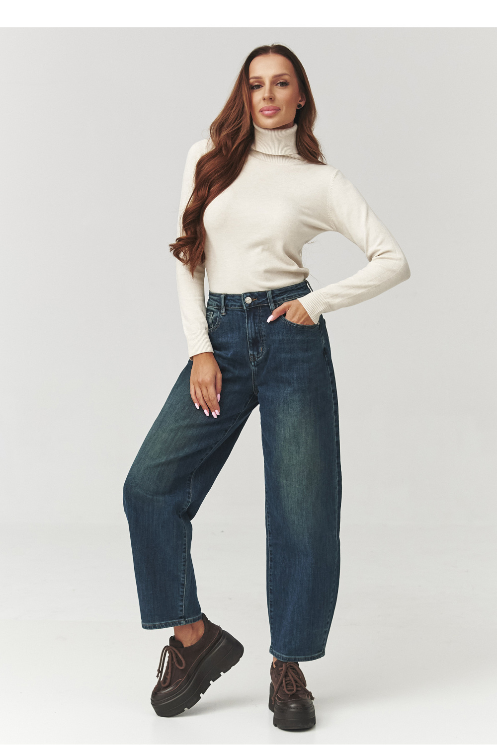 Rollkragenpullover model 219739 Makadamia - Afbeelding 2