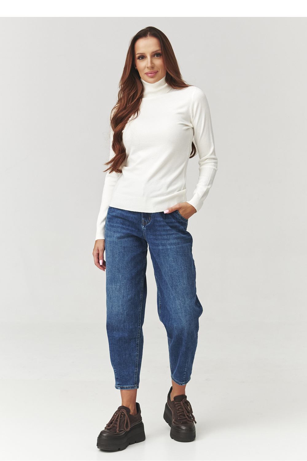 Rollkragenpullover model 219741 Makadamia - Afbeelding 2