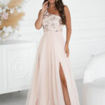 Langes Kleid model 220091 Bicotone