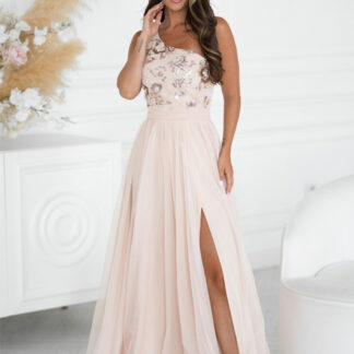 Langes Kleid model 220091 Bicotone