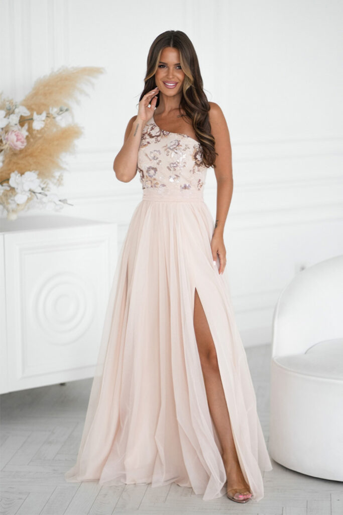 Langes Kleid model 220091 Bicotone