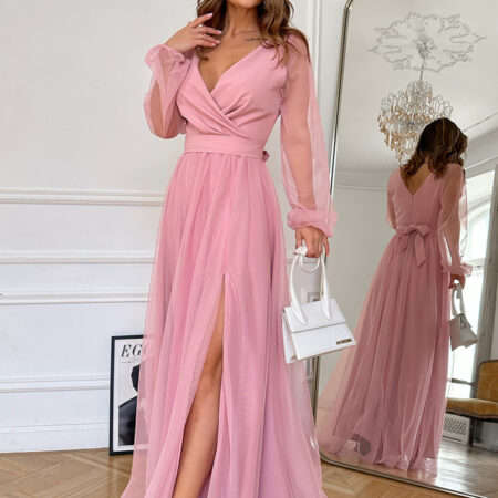 Langes Kleid model 220097 Bicotone