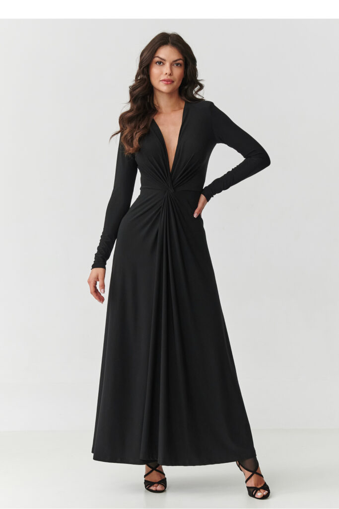 Langes Kleid model 220464 Makadamia