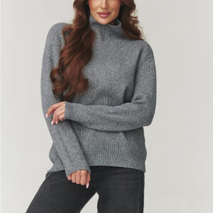 Rollkragenpullover model 220772 Makadamia