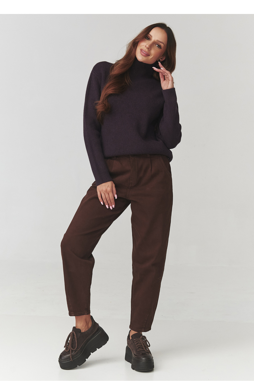 Rollkragenpullover model 220773 Makadamia - Afbeelding 2