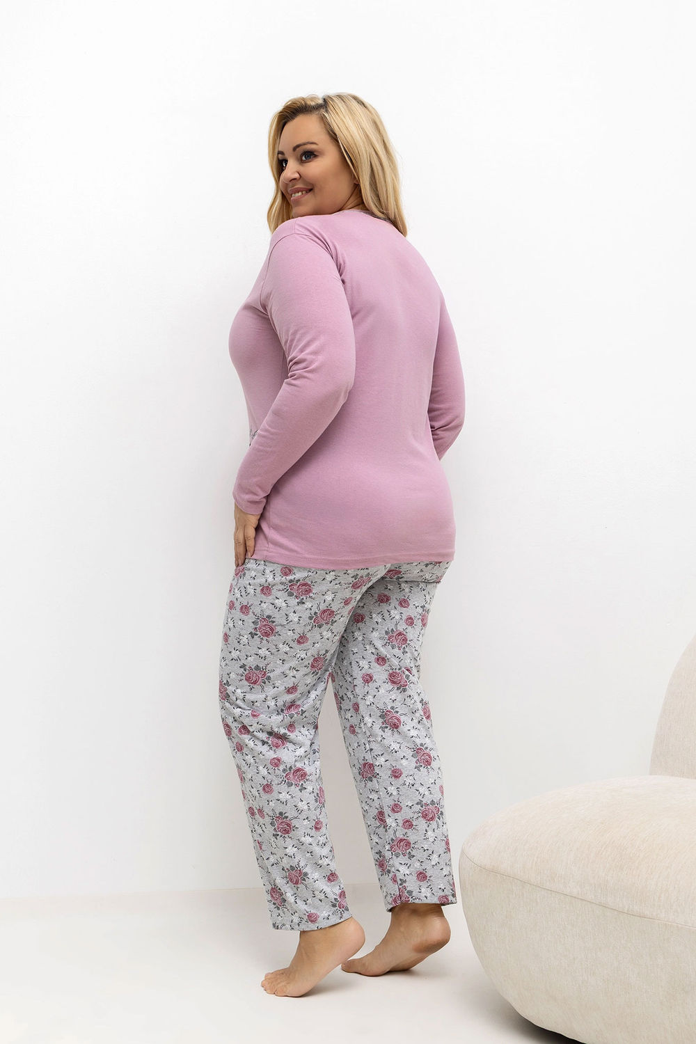 Übergrößen-Pyjama model 221188 Forever Pink - Afbeelding 3