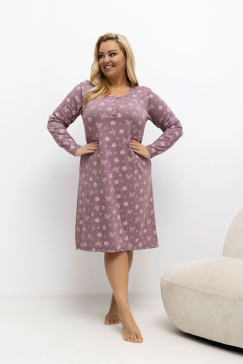 Nachthemden in großen Größen model 221200 Forever Pink - Afbeelding 2
