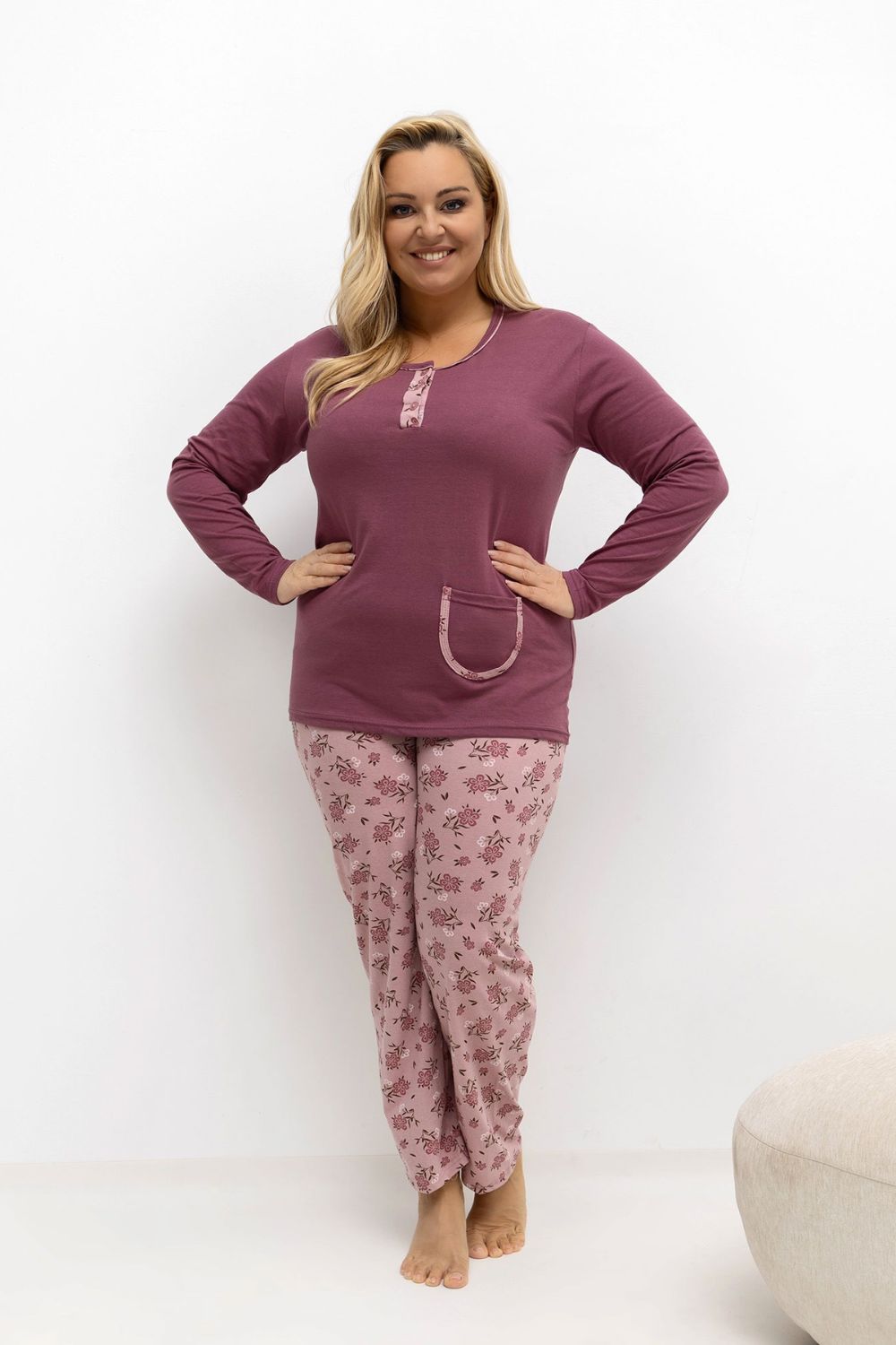 Übergrößen-Pyjama model 221191 Forever Pink - Afbeelding 3