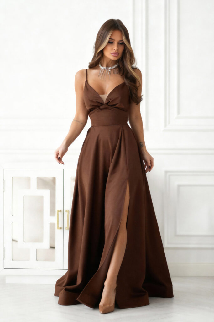 Langes Kleid model 222064 Bicotone