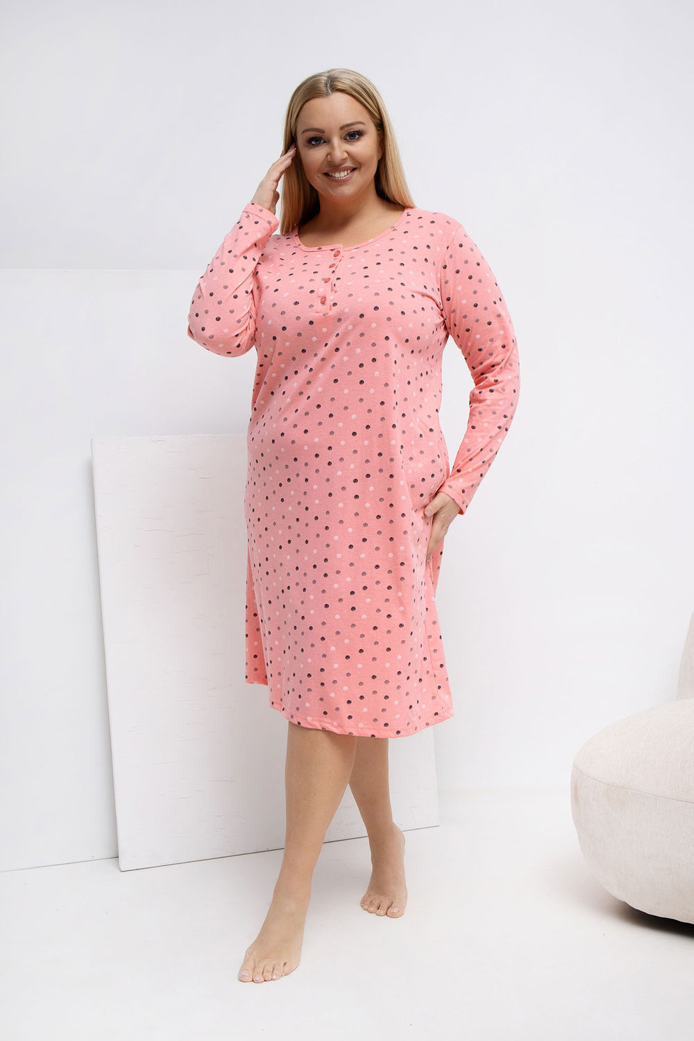 Nachthemden in großen Größen model 223301 Forever Pink - Afbeelding 2