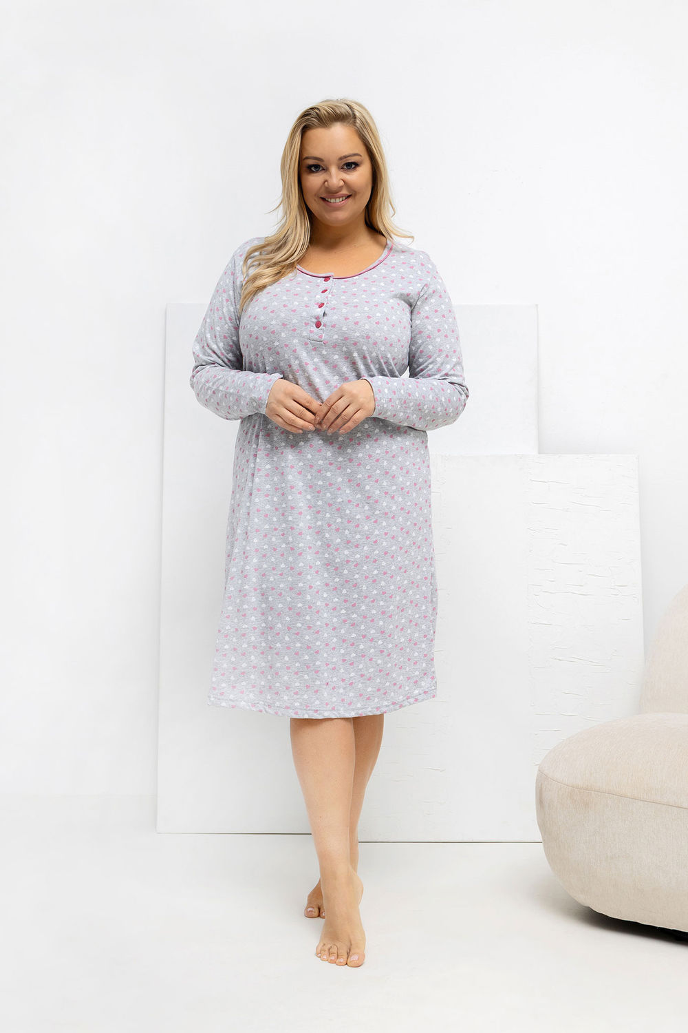 Nachthemden in großen Größen model 223309 Forever Pink - Afbeelding 2