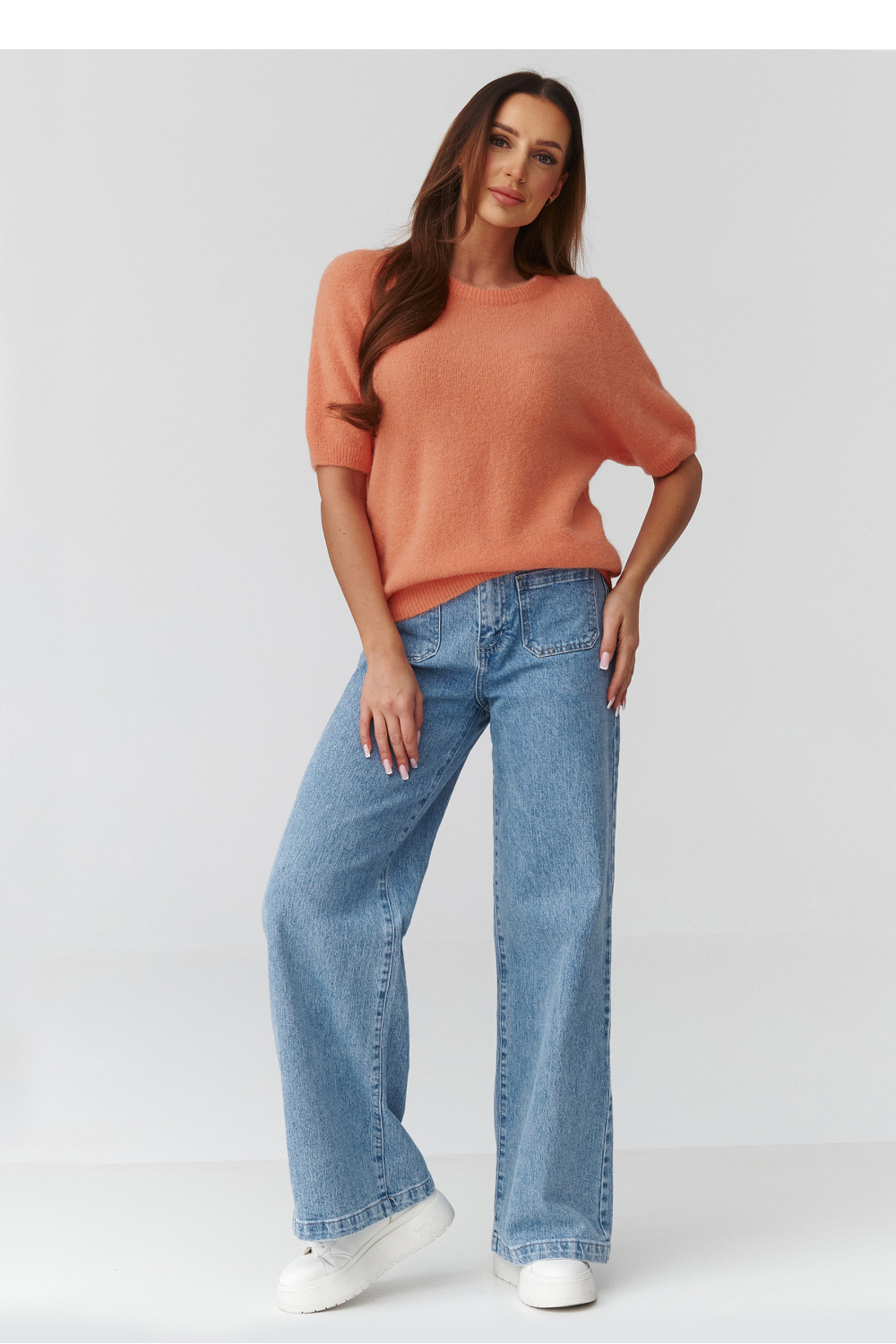 Kurzarm Pullover model 224080 Makadamia - Afbeelding 2