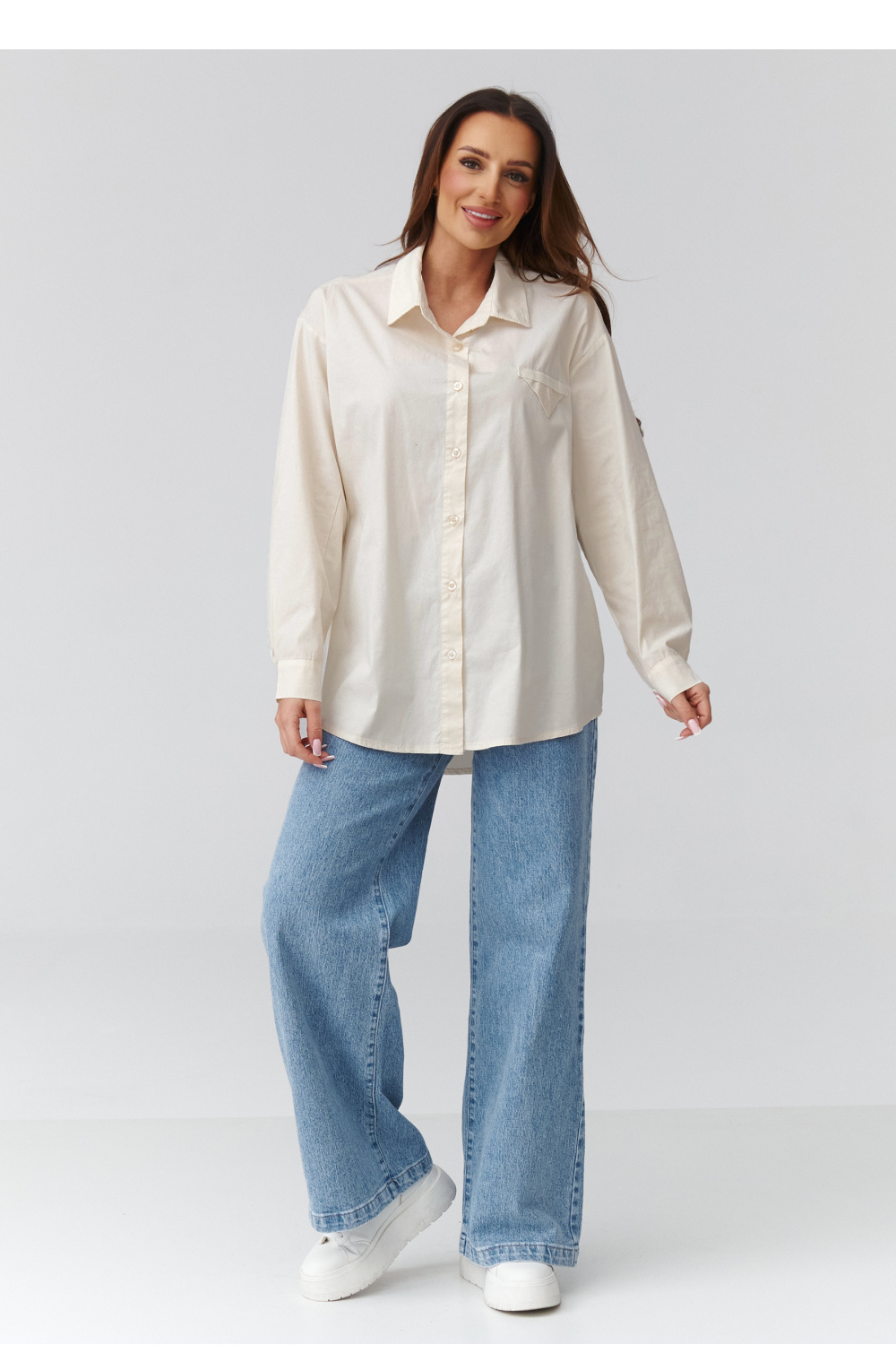 Langarm Hemd model 224101 Makadamia - Afbeelding 2