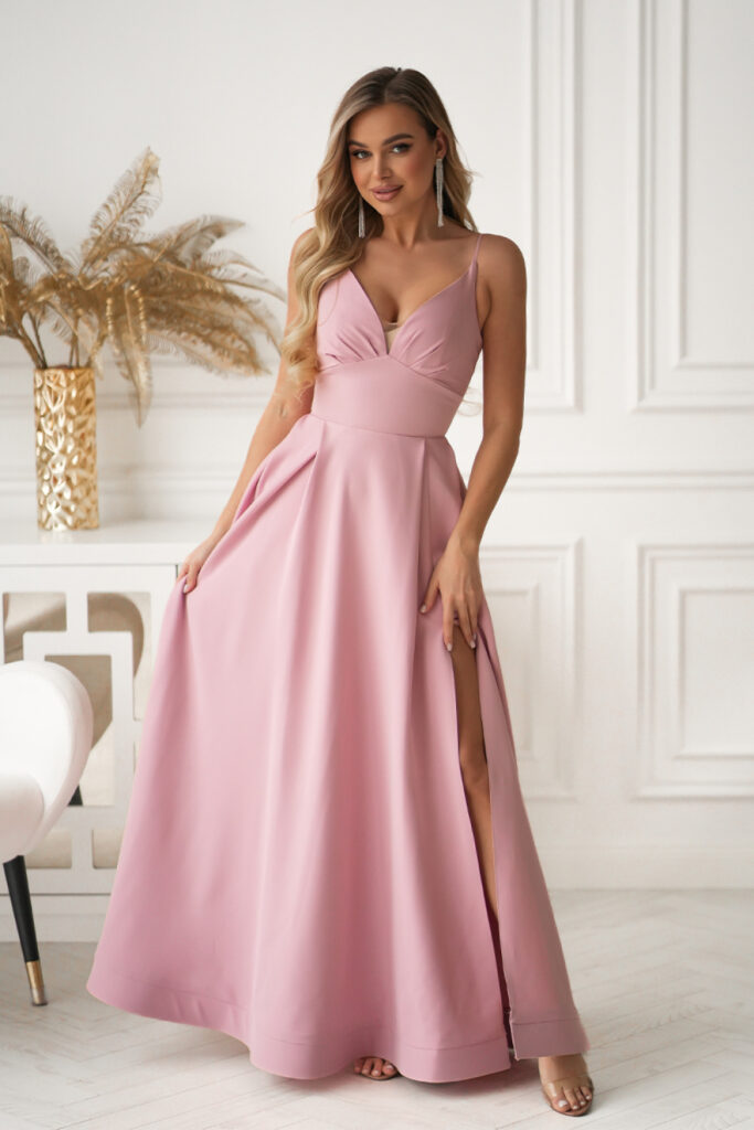 Langes Kleid model 224294 Bicotone