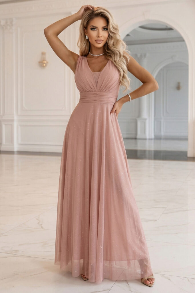 Langes Kleid model 227074 Numoco