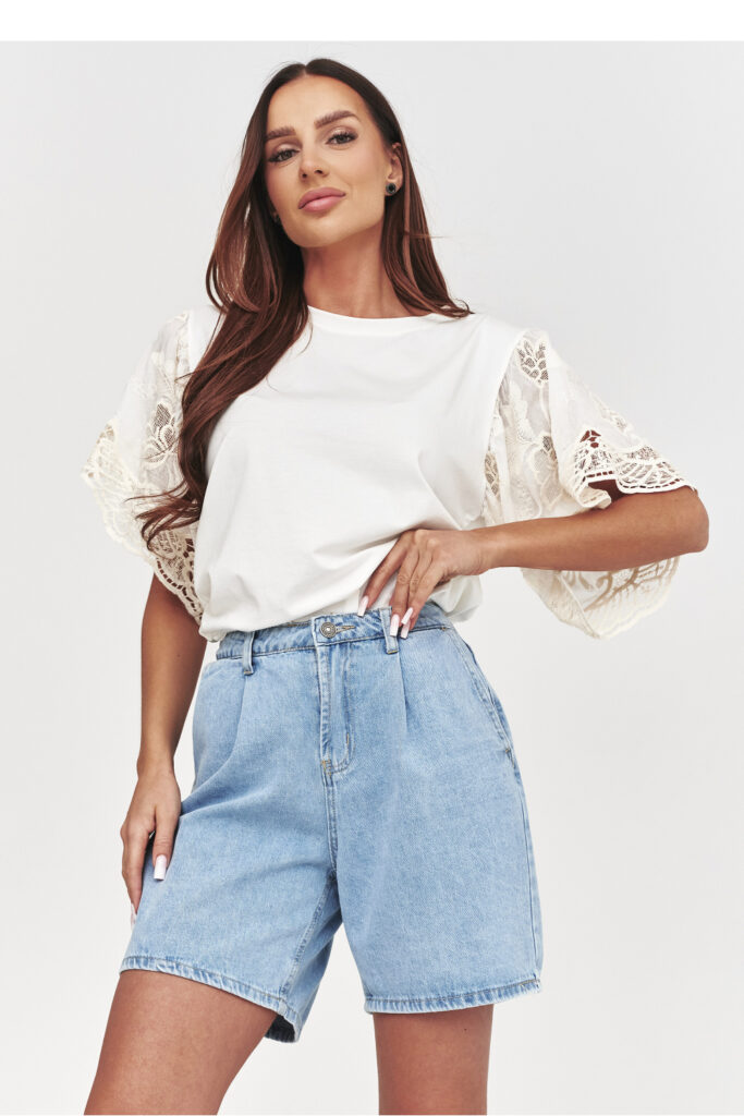 Jeansshorts model 228315 Makadamia
