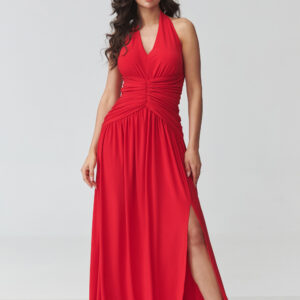 Langes Kleid model 228321 Makadamia