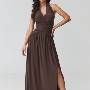 Langes Kleid model 228322 Makadamia