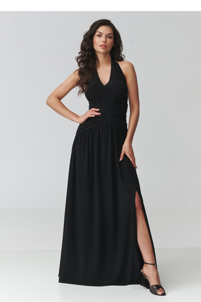 Langes Kleid model 228323 Makadamia
