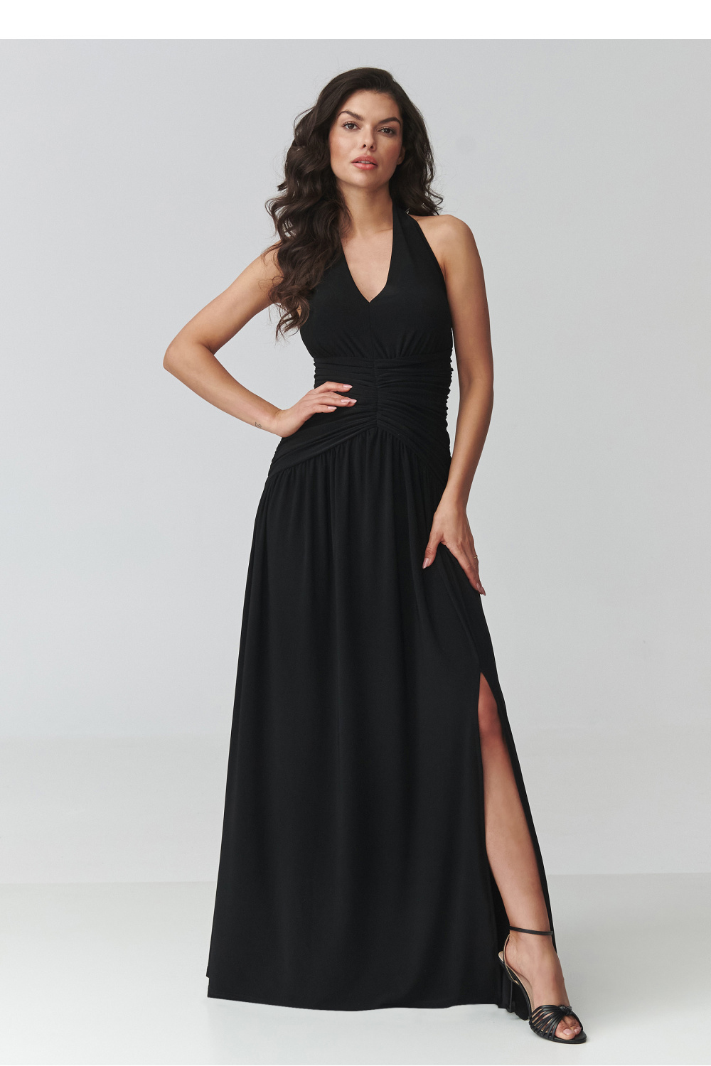 Langes Kleid model 228323 Makadamia - Afbeelding 2