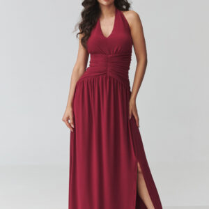 Langes Kleid model 228324 Makadamia
