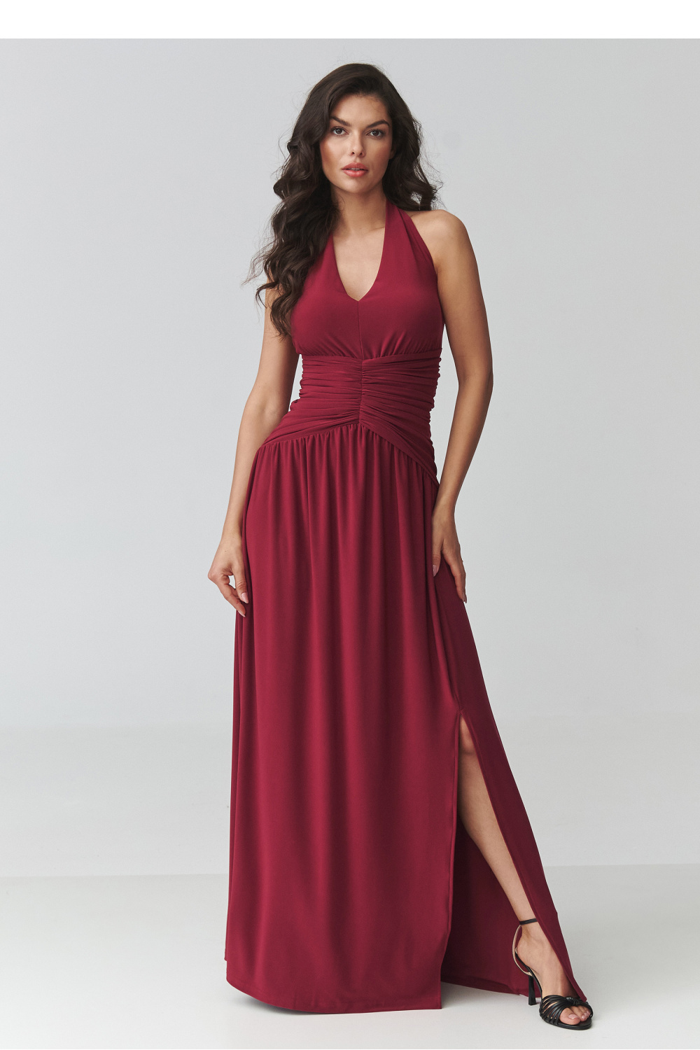 Langes Kleid model 228324 Makadamia